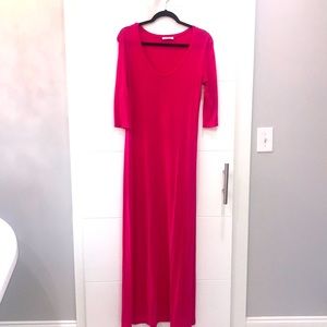 Hot pink maxi dress
